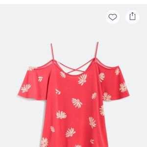 Kaileigh Pink Floral Cold Shoulder Blouse